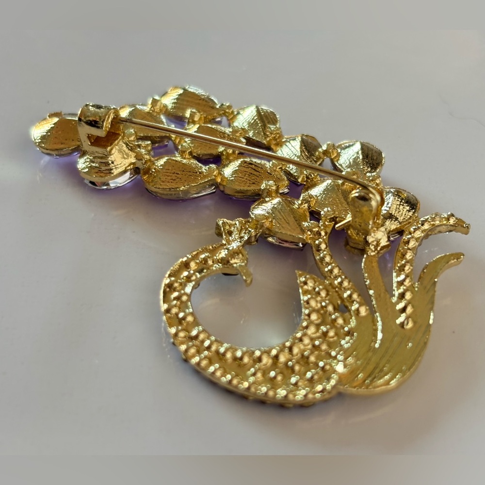 Crystal Rhinestone Peacock Brooch - Picture 4 of 4